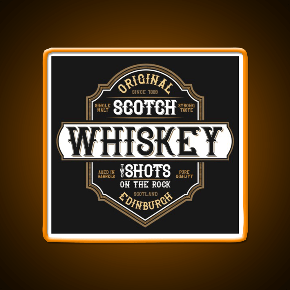Scotch Whiskey From Edinburgh Scotland Whiskey Drink Bar Led Neon Sign Rgb Color - Shineneon