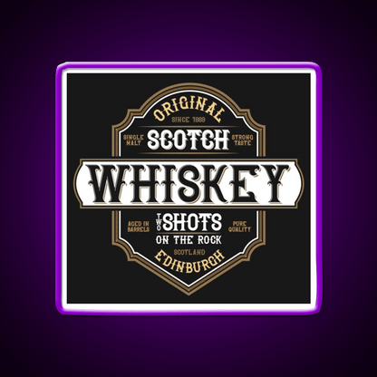 Scotch Whiskey From Edinburgh Scotland Whiskey Drink Bar Led Neon Sign Rgb Color - Shineneon