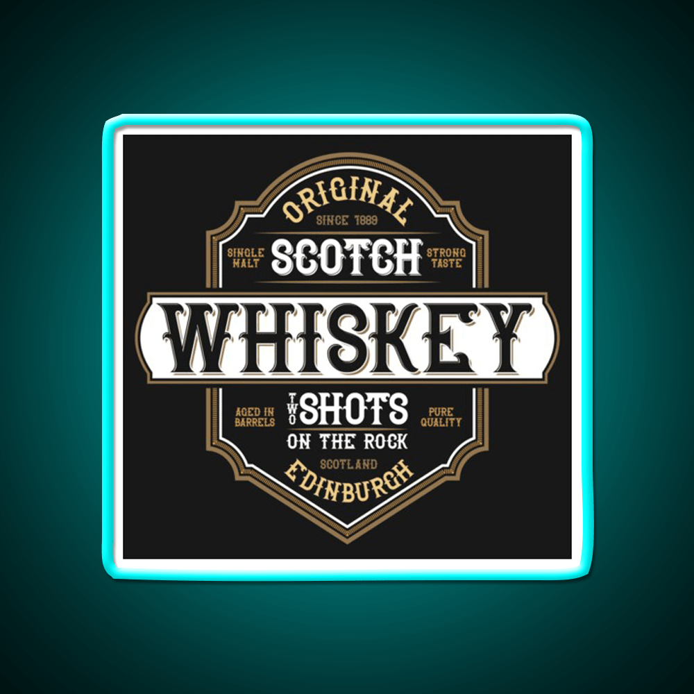 Scotch Whiskey From Edinburgh Scotland Whiskey Drink Bar Led Neon Sign Rgb Color - Shineneon