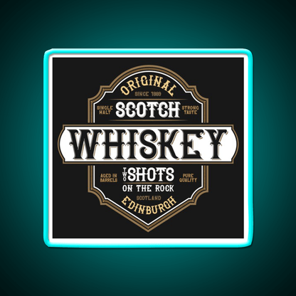 Scotch Whiskey From Edinburgh Scotland Whiskey Drink Bar Led Neon Sign Rgb Color - Shineneon