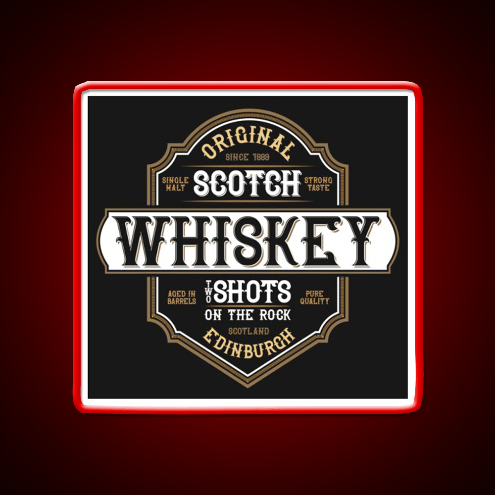 Scotch Whiskey From Edinburgh Scotland Whiskey Drink Bar Led Neon Sign Rgb Color - Shineneon