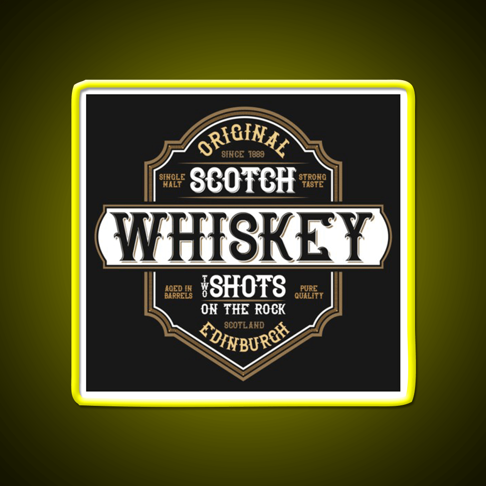 Scotch Whiskey From Edinburgh Scotland Whiskey Drink Bar Led Neon Sign Rgb Color - Shineneon