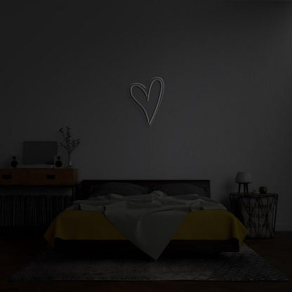 Script Heart Neon Sign For Romantic And Loving Spaces | Shineneon