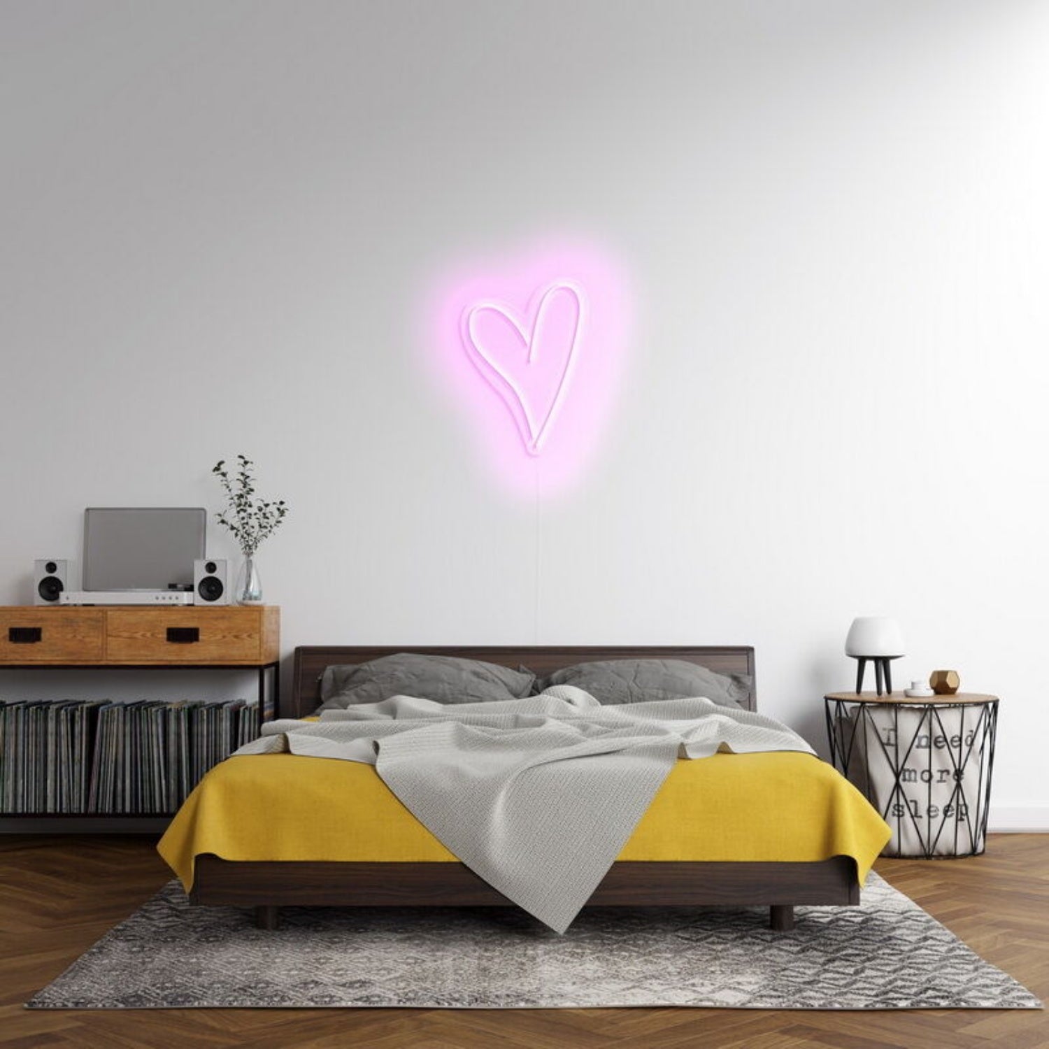 Script Heart Neon Sign For Romantic And Loving Spaces | Shineneon