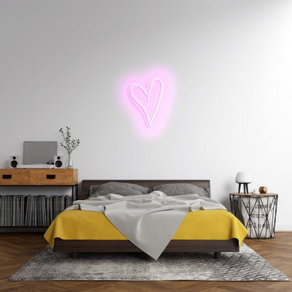 Script Heart Neon Sign For Romantic And Loving Spaces | Shineneon