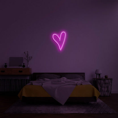 Script Heart Neon Sign For Romantic And Loving Spaces | Shineneon