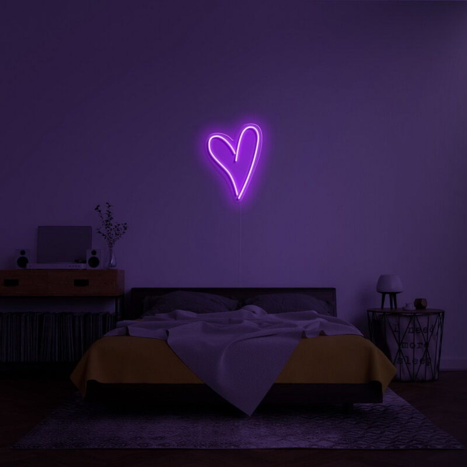 Script Heart Neon Sign For Romantic And Loving Spaces | Shineneon