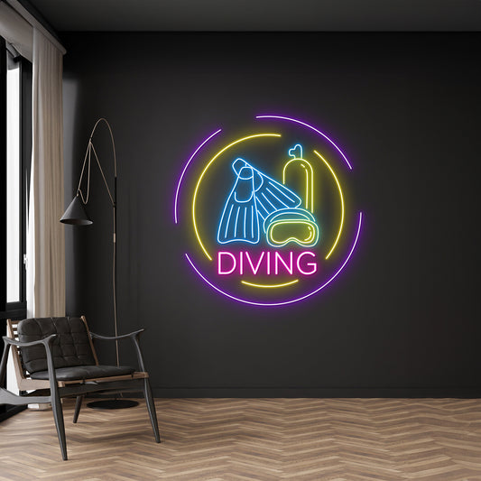 Scuba Diving Neon Sign