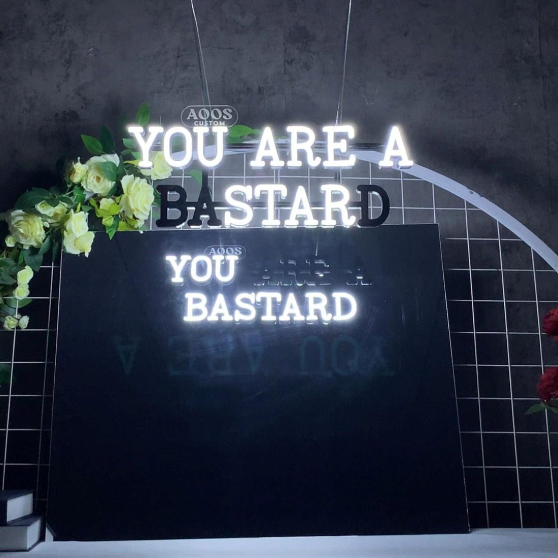 Sculpt Neon Sign Mirrored Hidden Messages You Are A Start And You Bastard Led Business Sign - Shineneon