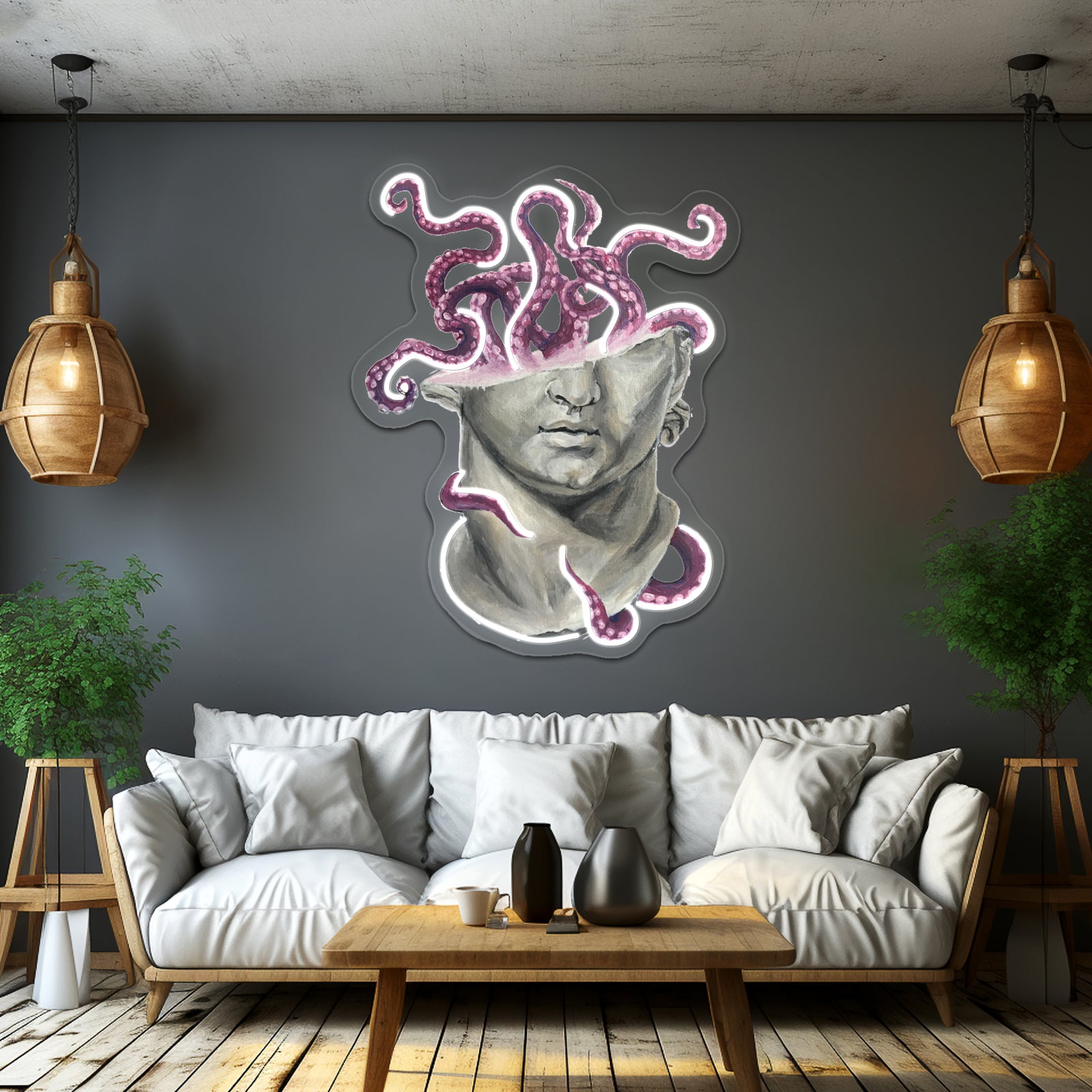 Sculpture With Tentacles Wall Artwork Neon Signs | Shineneon