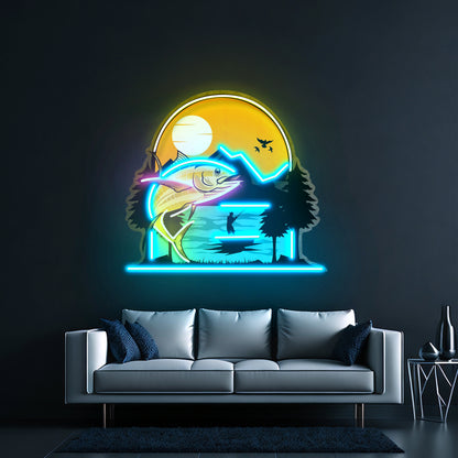 Sea And Fish Paintings Led Neon Sign Light Custom Led Signs