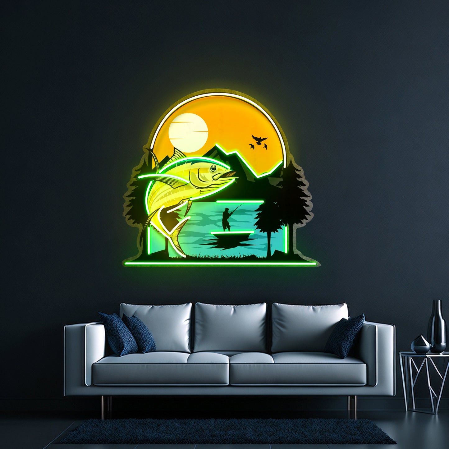 Sea And Fish Paintings Led Neon Sign Light Custom Led Signs