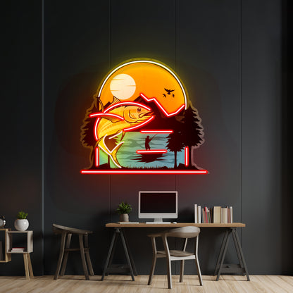 Sea And Fish Paintings Led Neon Sign Light Custom Led Signs