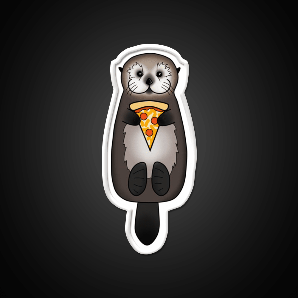 Sea Otter With Pizza Snack Food Led Neon Sign Rgb Color - Shineneon