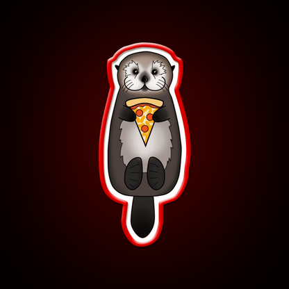 Sea Otter With Pizza Snack Food Led Neon Sign Rgb Color - Shineneon