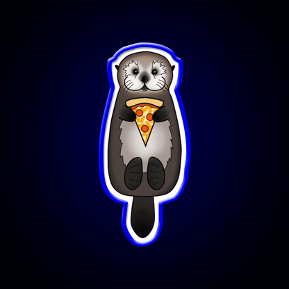 Sea Otter With Pizza Snack Food Led Neon Sign Rgb Color - Shineneon