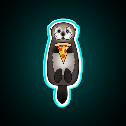 Sea Otter With Pizza Snack Food Led Neon Sign Rgb Color - Shineneon