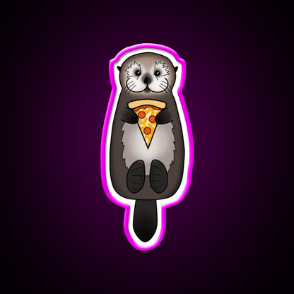 Sea Otter With Pizza Snack Food Led Neon Sign Rgb Color - Shineneon