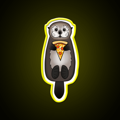 Sea Otter With Pizza Snack Food Led Neon Sign Rgb Color - Shineneon