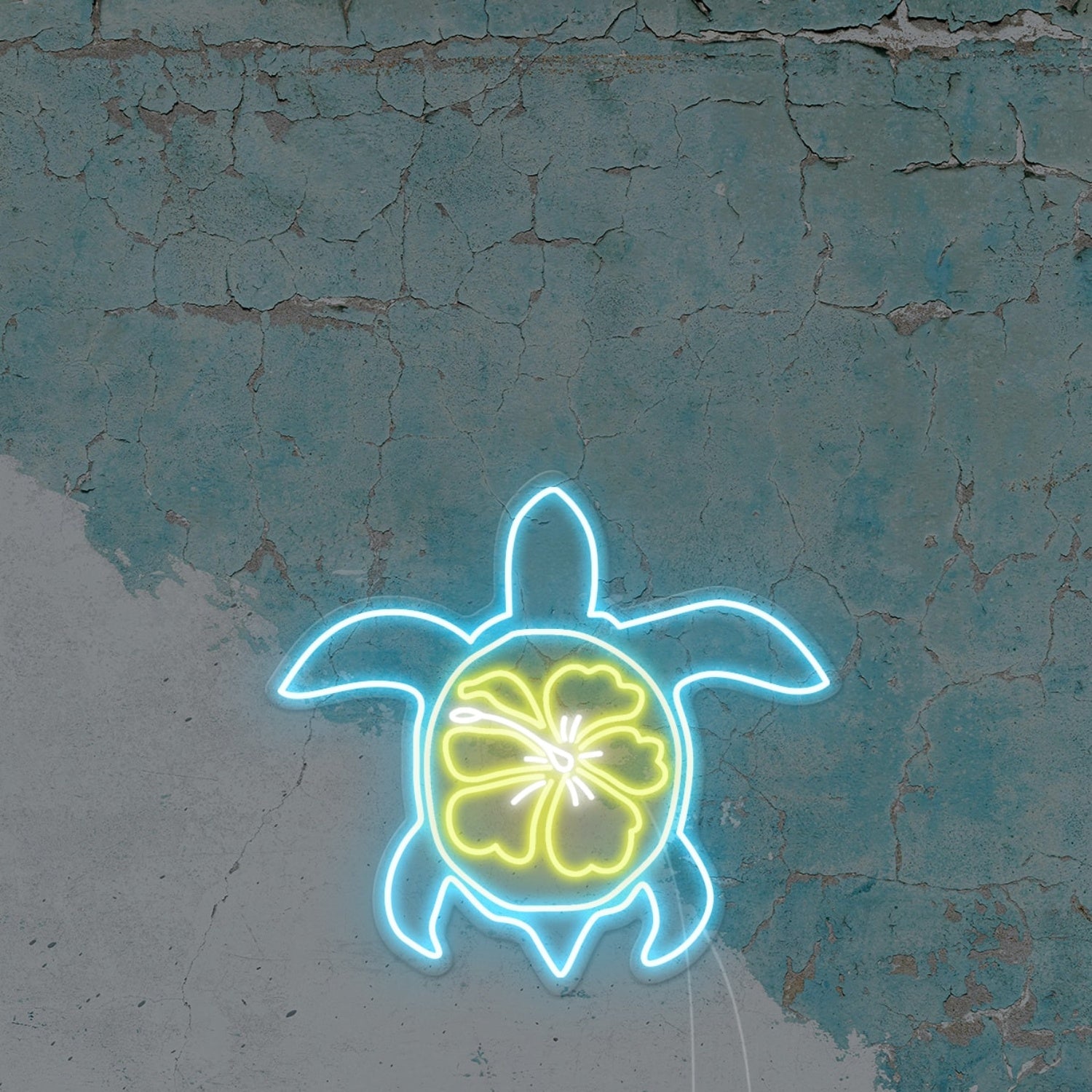 Sea Turtle With Hibiscus Led Neon Sign Wall Art | Shineneon