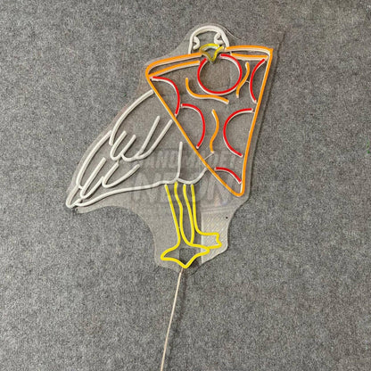 Seagull Bird Eat Pizza Led Neon Sign | Shineneon