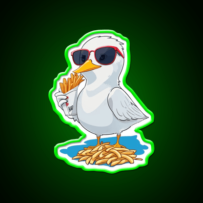 Seagull With Fries Fast Food Led Neon Sign For Burger Place Rgb Color - Shineneon