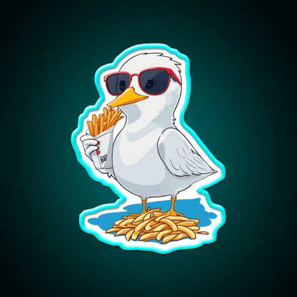 Seagull With Fries Fast Food Led Neon Sign For Burger Place Rgb Color - Shineneon