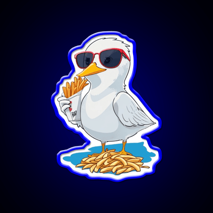 Seagull With Fries Fast Food Led Neon Sign For Burger Place Rgb Color - Shineneon