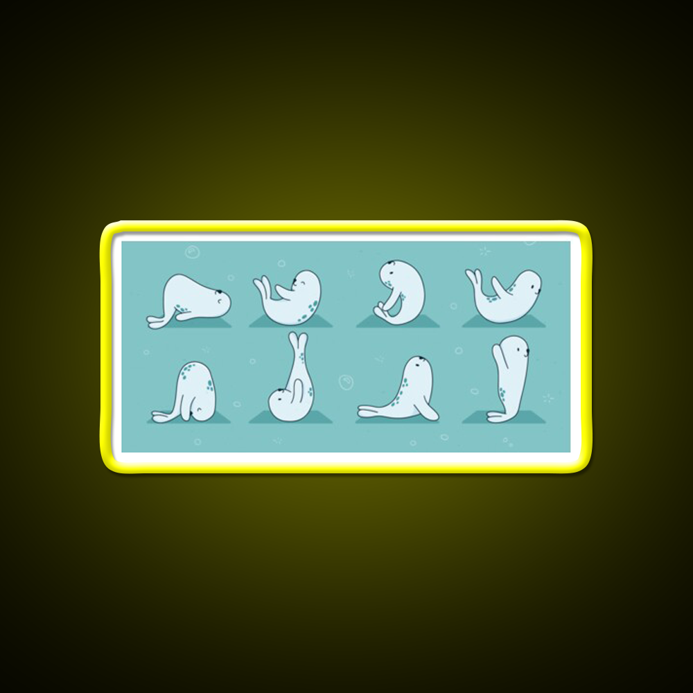 Seal Yoga Led Neon Sign For Wellness Space Rgb Color