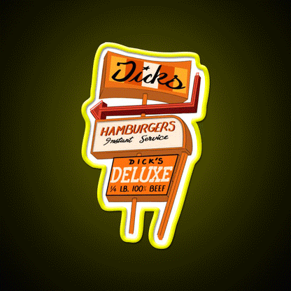 Seattle Hamburger Fast Food Led Neon Sign For Burger Place Rgb Color - Custom LED neon sign front view