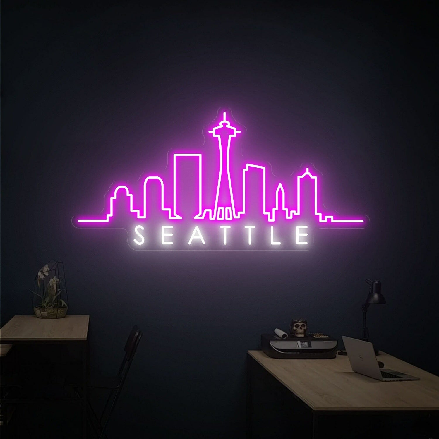 Seattle Skyline City Skyline Home Decor Led Neon Sign - Shineneon
