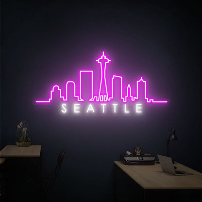 Seattle Skyline City Skyline Home Decor Led Neon Sign - Shineneon