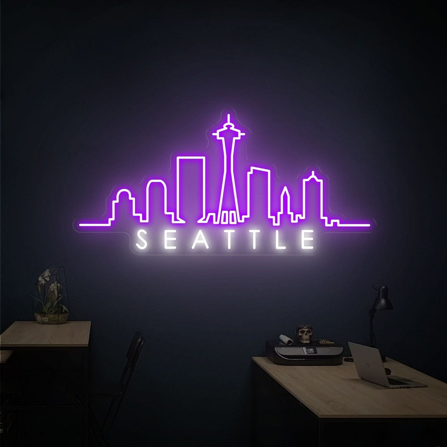 Seattle Skyline City Skyline Home Decor Led Neon Sign - Shineneon