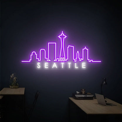 Seattle Skyline City Skyline Home Decor Led Neon Sign - Shineneon