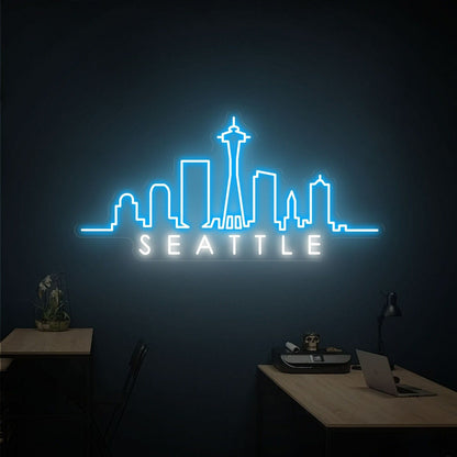 Seattle Skyline City Skyline Home Decor Led Neon Sign - Shineneon