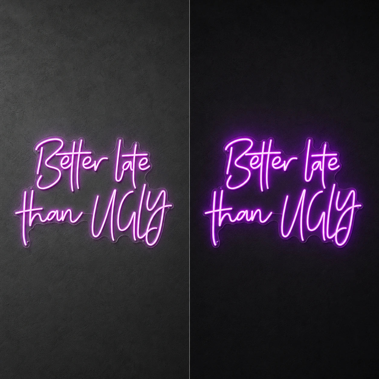 See Ate LED Neon Sign Garage Man Cave Neon Sign day and night comparison