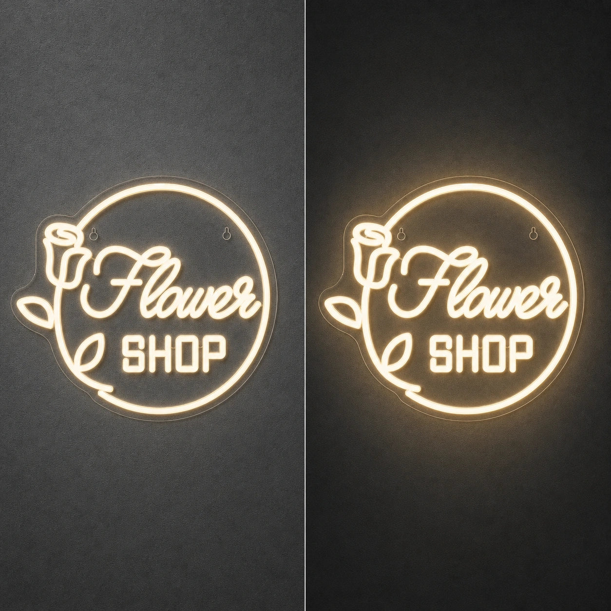 See Can Sea LED Neon Sign Garage Man Cave Neon Sign day and night comparison