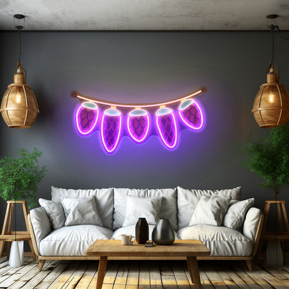Seed Cones String Christmas Custom Led Lights Artwork For Sale - Shineneon
