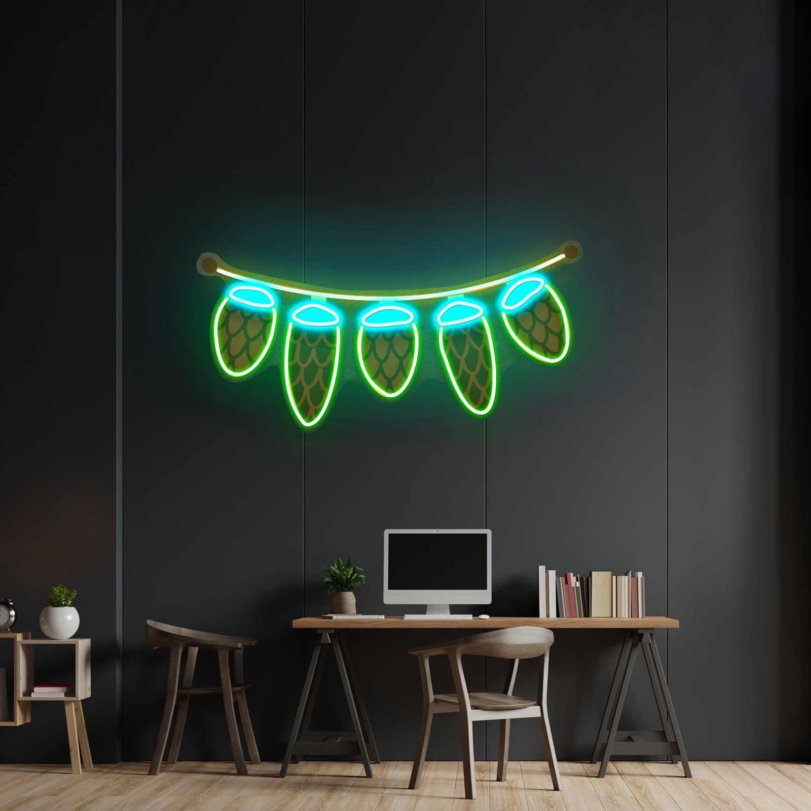 Seed Cones String Christmas Custom Led Lights Artwork For Sale - Shineneon