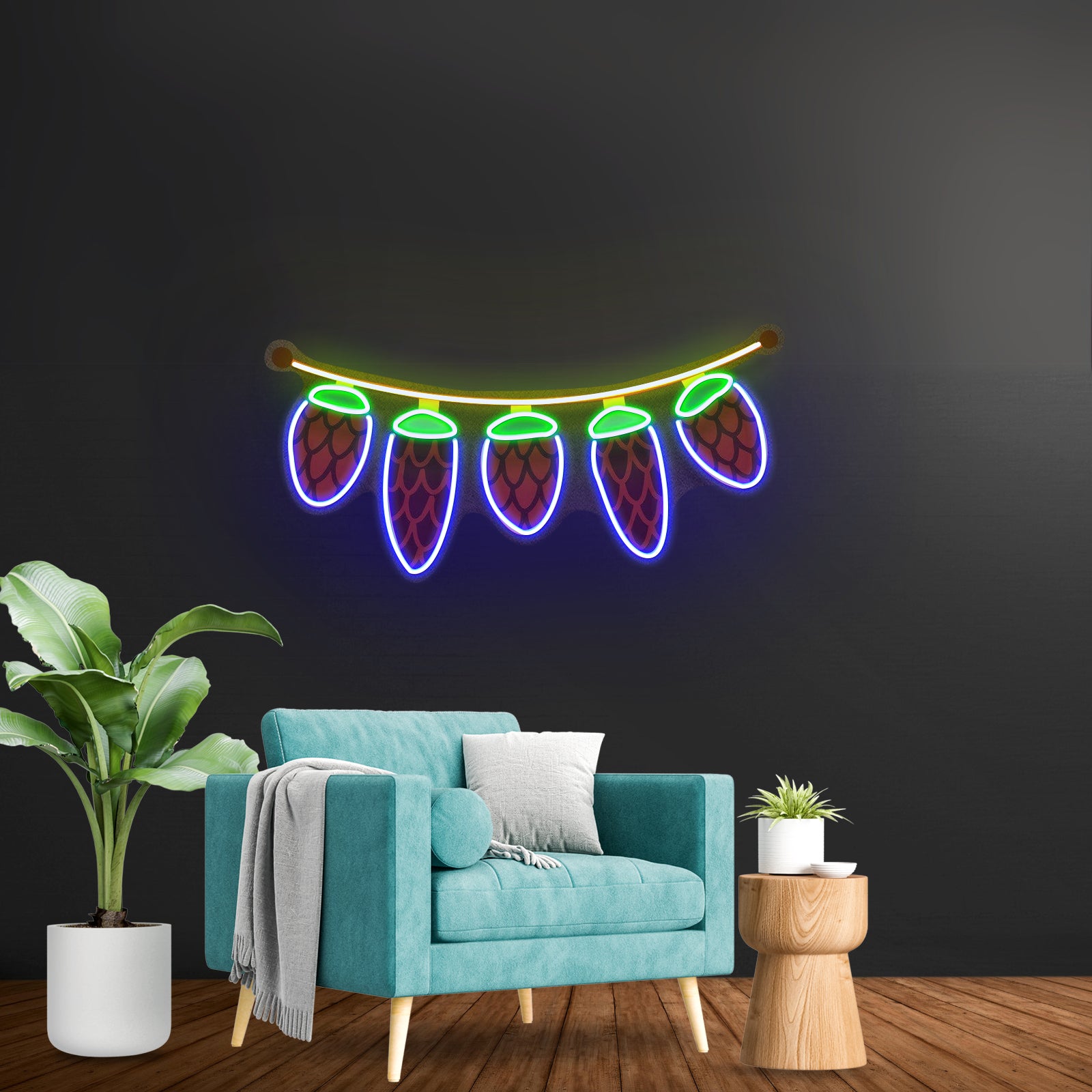 Seed Cones String Christmas Custom Led Lights Artwork For Sale