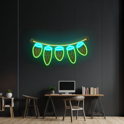 Seed Cones String Christmas Custom Led Lights Artwork For Sale