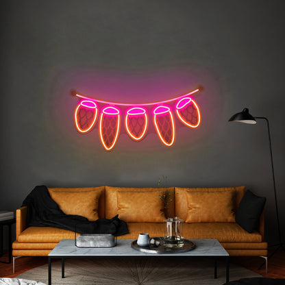 Seed Cones String Christmas Custom Led Lights Artwork For Sale