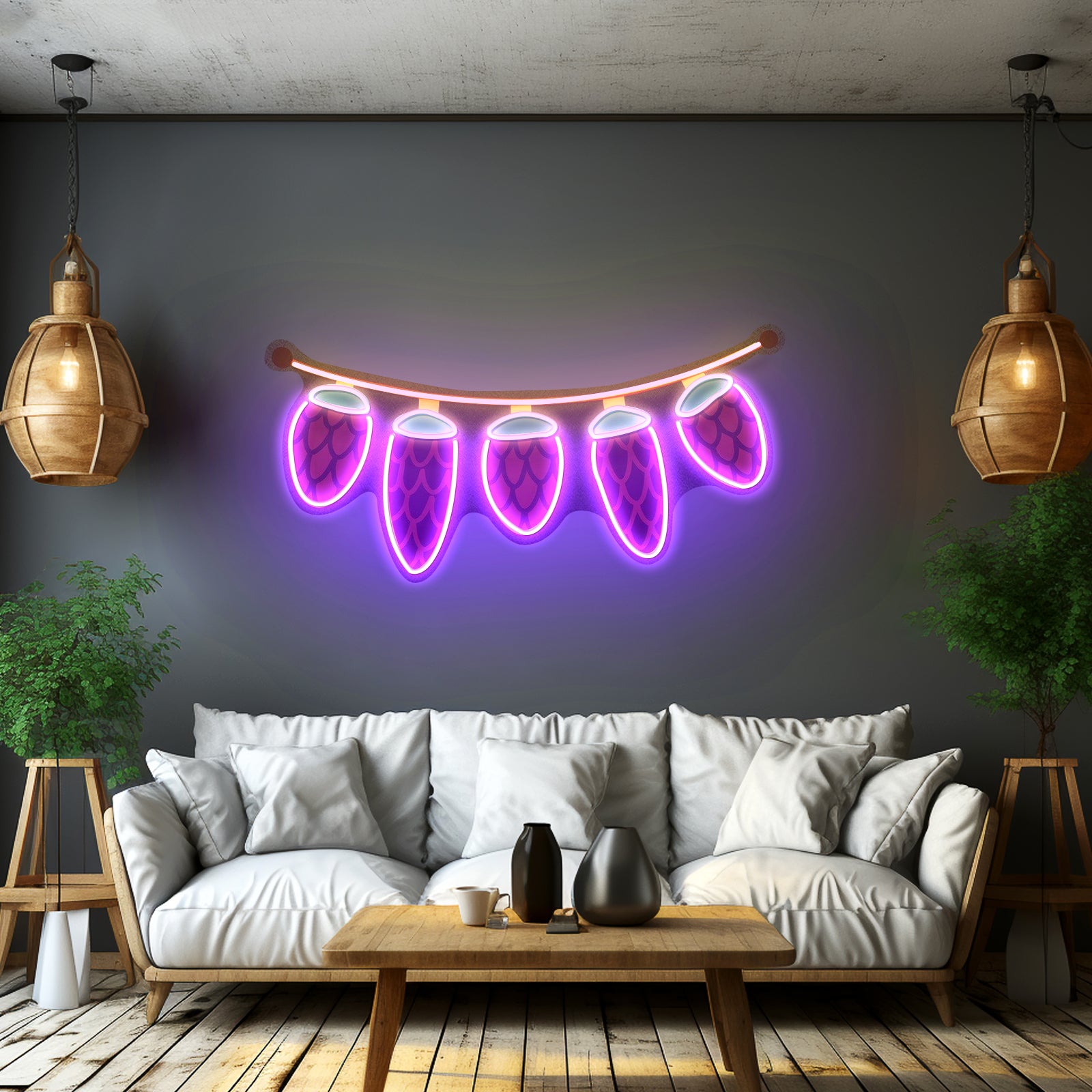 Seed Cones String Christmas Custom Led Lights Artwork For Sale