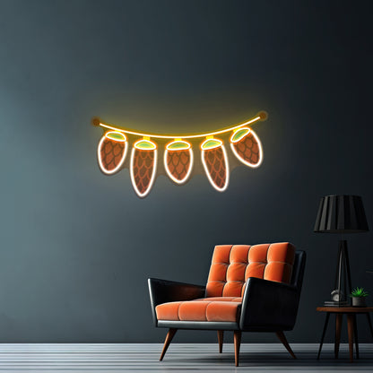 Seed Cones String Christmas Custom Led Lights Artwork For Sale