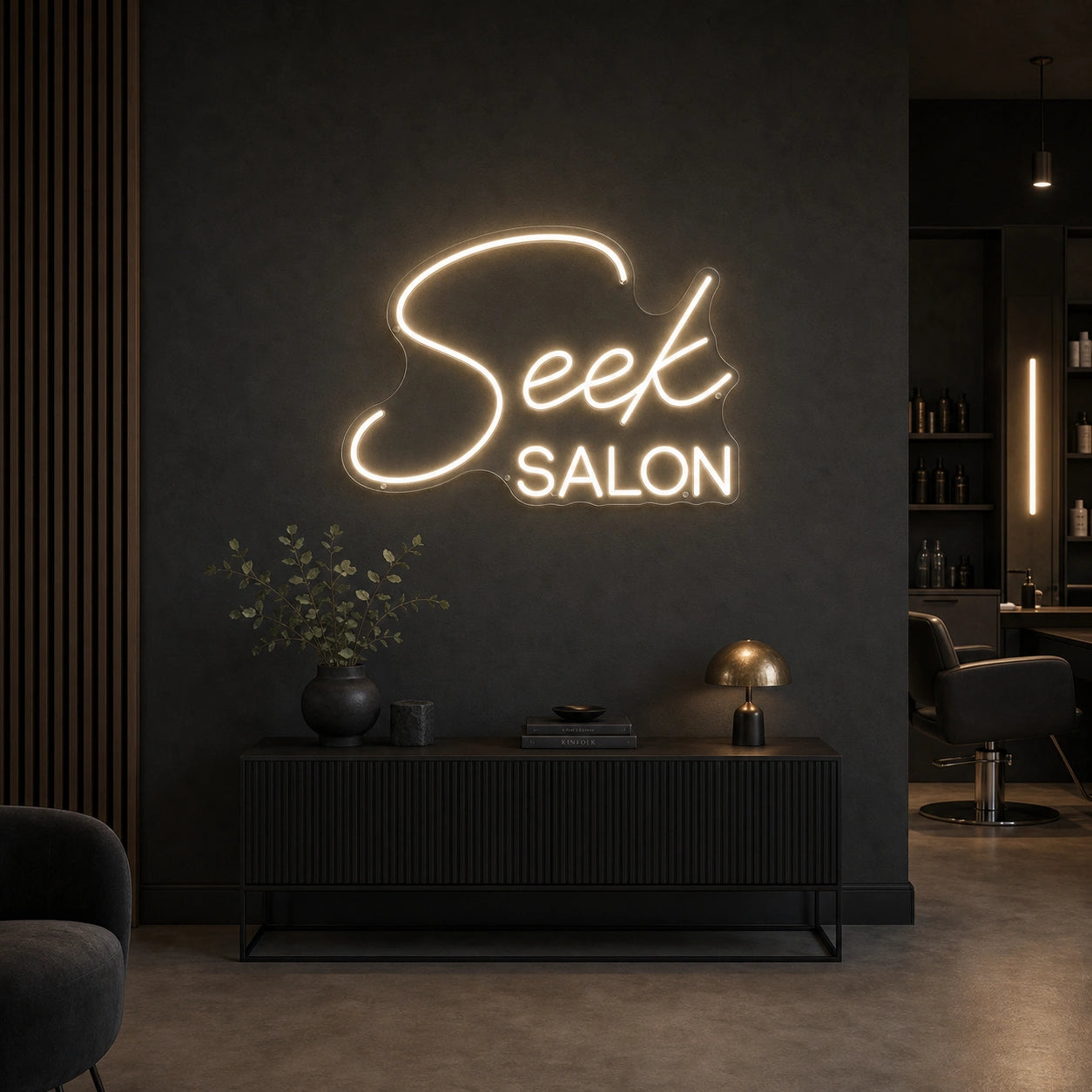 Seek Salon LED Neon Sign Garage Man Cave Neon Sign size image