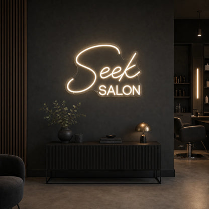 Seek Salon LED Neon Sign Garage Man Cave Neon Sign size image
