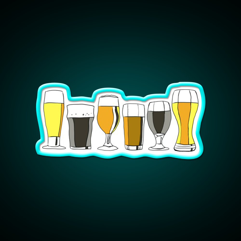 Selection Of Beers Beer Bar Decor Led Neon Sign Rgb Color - Size and dimension reference