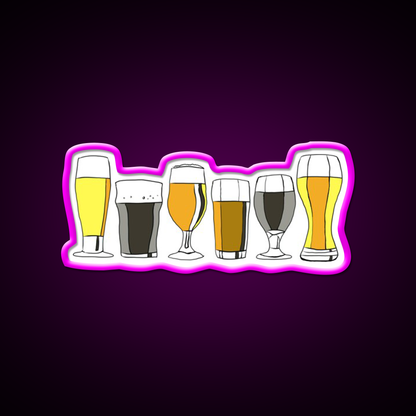 Selection Of Beers Beer Bar Decor Led Neon Sign Rgb Color - Neon sign mounted on wall in room