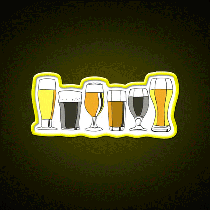 Selection Of Beers Beer Bar Decor Led Neon Sign Rgb Color - Custom LED neon sign front view