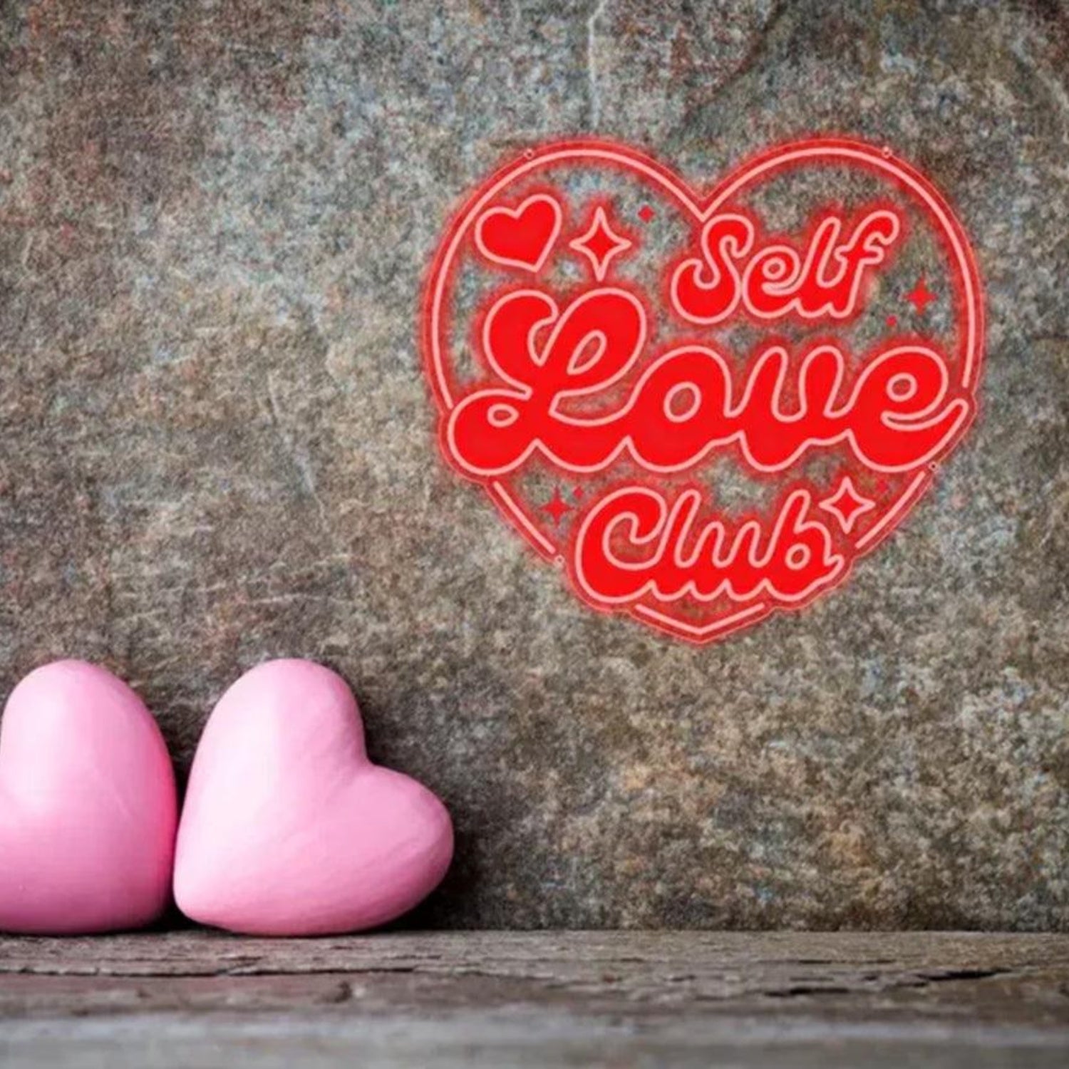 Self Love Club Valentines Day Heart-Shaped Red Led Neon Sign For Bedroom Decor | Shineneon
